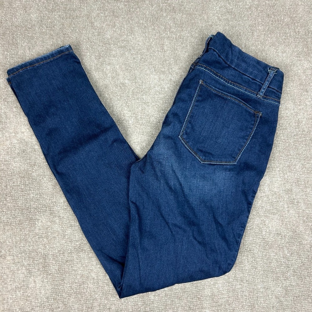 Faded Glory Jeans Womens 8A Blue Denim Whiskered Cotton Stretch Super Skinny Leg